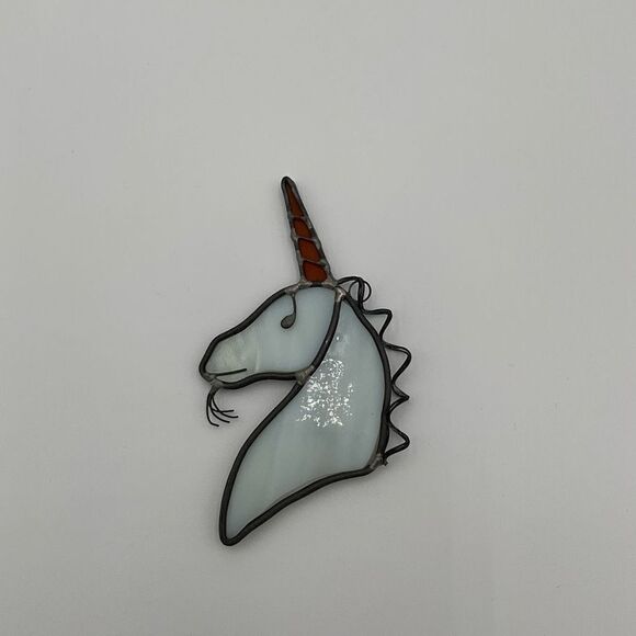 VINTAGE Stained Glass Unicorn Sun Catcher - Picture 1 of 1